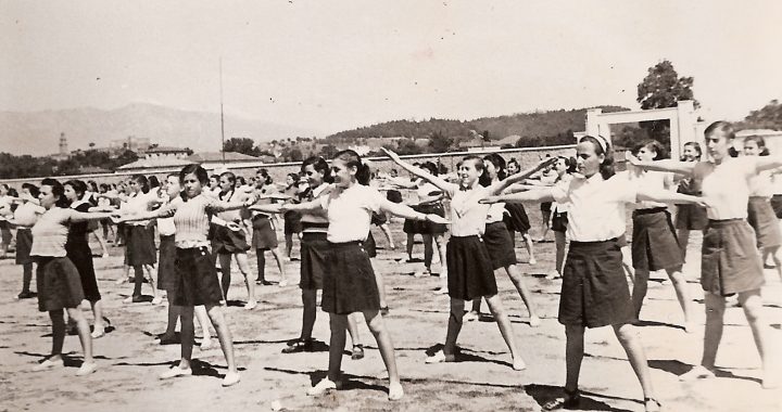 Gymnastic show for students at the stadium (1951)