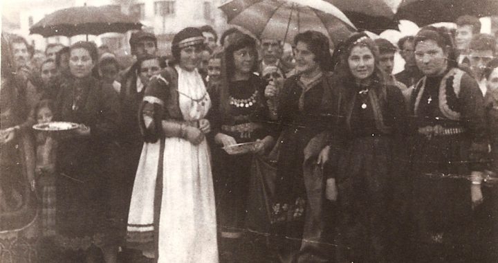 Female students in traditional costumes (1958)